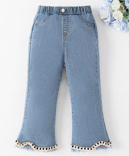 Mark & Mia Full Length Washed Flared Jeans - Blue