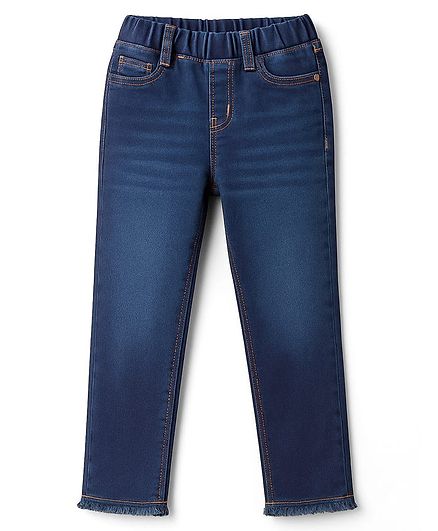 Pine Kids Denim Woven Ankle Length Washed Jeggings -  Navy Blue