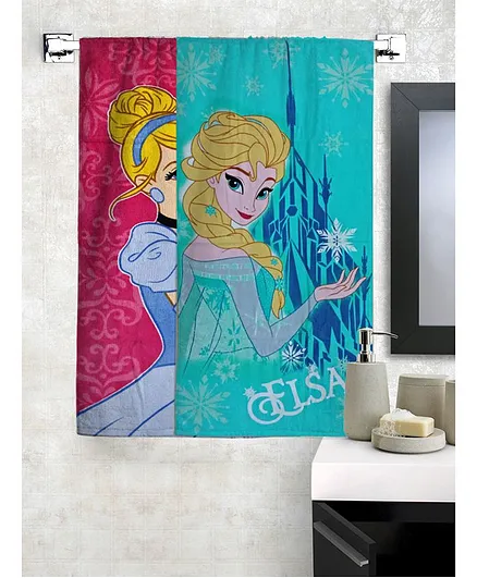 Athom Trendz Disney Princess Bath Towel Pack of 2 - Green Pink