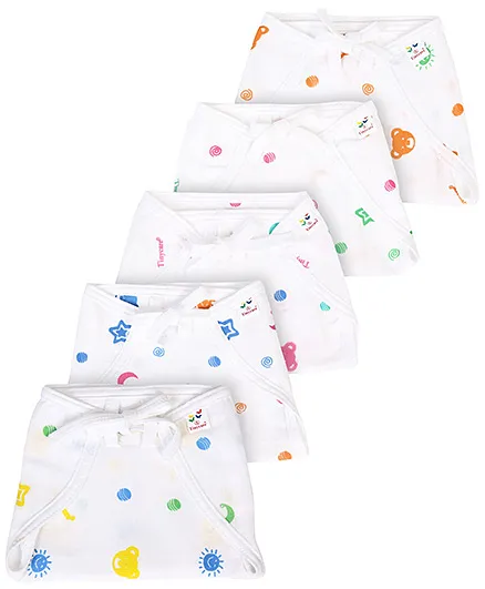 Tinycare Cloth Nappy Comfort Junior Small Set Of 5 (Print May Vary)