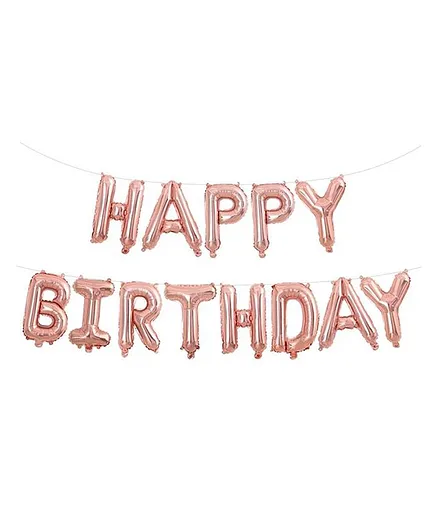 Shopperskart Happy Birthday Foil Balloons Rose Gold - 13 Letters
