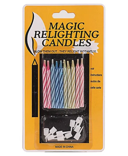 B Vishal Magic Relighting Candles Pack of 10 - Multicolour