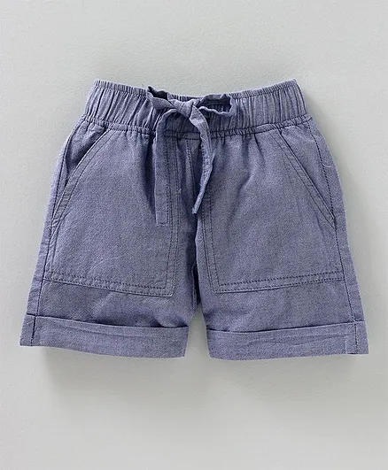 Kiddopanti Solid Basic Shorts - Blue