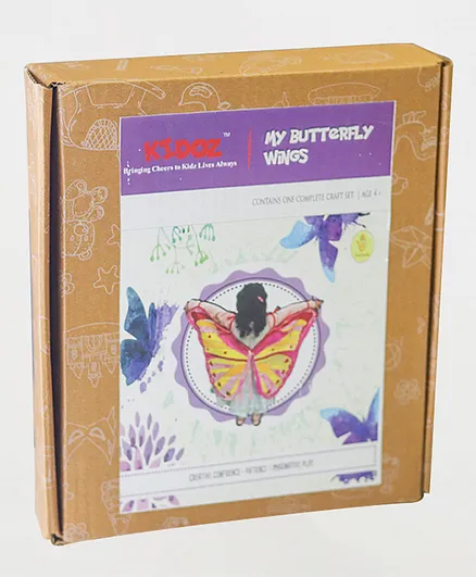 Kidoz Fabric DIY Butterfly Wings Craft Activity Kit - Cream