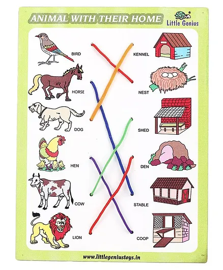 Little Genius Wooden Match The Column Animal With Their Home - Yellow  Online India, Buy Educational Games for (3-10 Years) at  -  2166572