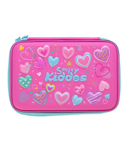 Smily Kiddos Double Compartment Pencil Box - Pink & Blue