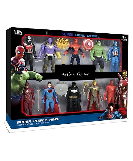 NEGOCIO Superhero Action Figure Toys Superheroes Set of 10 Figures Toy for Kids (Set of 10 Action Figures)