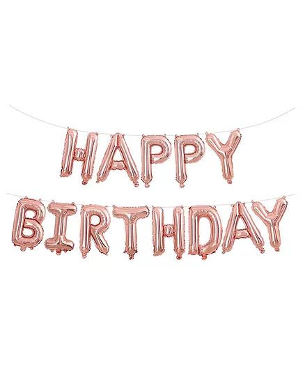 Amfin Happy Birthday Letter Foil Balloons Pink - Pack of 13