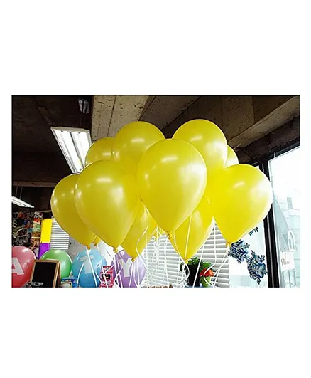 Amfin Metallic Balloons Yellow - Pack Of 50