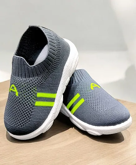 Binos Initial A Designed Slip On Shoes - Dark Grey