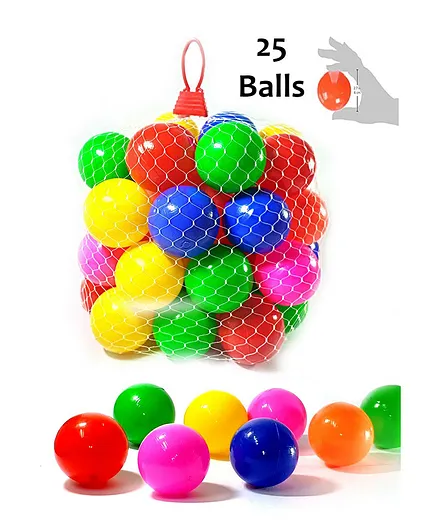 Eevovee Plastic Play Balls Pack of 25 - Multi Colour