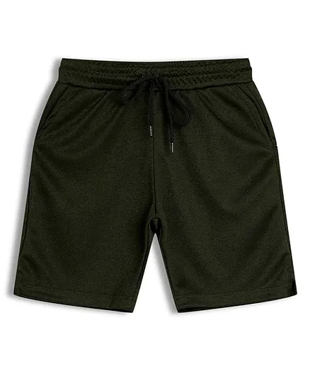 CHILINS Knit Solid Shorts - Dark Green