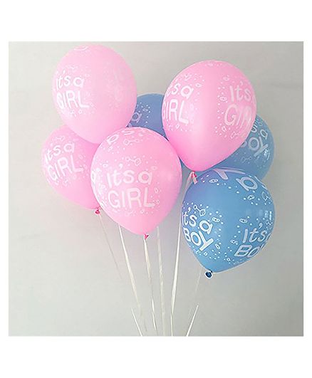 Party Propz Baby Shower Latex Balloons Pack Of 25 Blue Pink Online