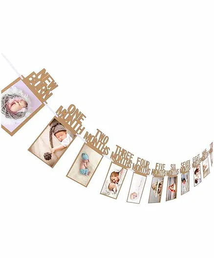 Party Propz Baby Photo Banner - Brown