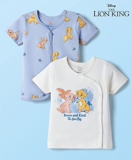 Babyoye Disney Interlock Knit Half Sleeves Jhablas With The Lion King Print Pack of 2 - Multicolor