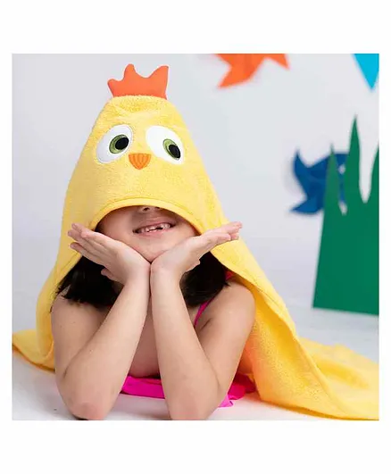 Rabitat Kids Hooded Towel Bird Design - Yellow