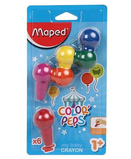 Maped Color Peps Plastic Crayons Multi Colour - Pack of 6