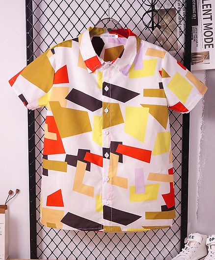 Mark & Mia Cotton Half Sleeves Printed Shirt - Multicolor