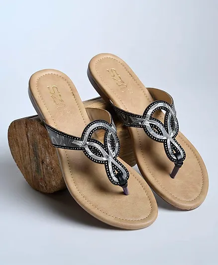 NZS Stones Embellished Sandals - Black