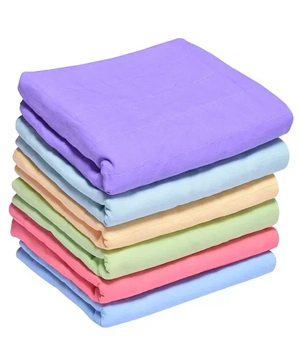 MK Handicrafts Large Cotton Quilts Pack of 6 - Purple & Multicolour