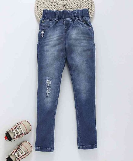 pull on distressed jeggings