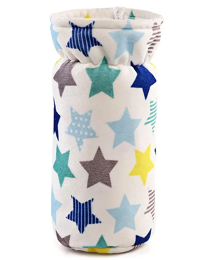 Babyhug Velour Feeding Bottle Cover Stars Print Large Blue - Fits Upto 330 ml Bottle