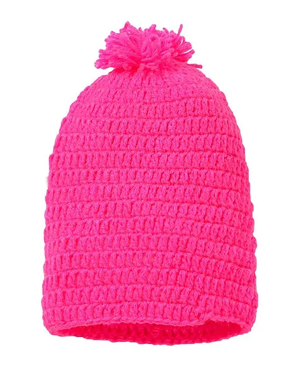 MayRa Knits Pom Pom Attached Cap - Pink