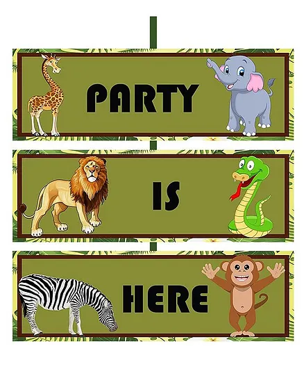 Party Propz Jungle Jungle Safari Themed Door Board - Green