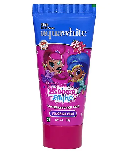 aquawhite Shimmer & Shine Toothpaste Strawberry Burst Flavour Blue & Purple - 80 gm 
