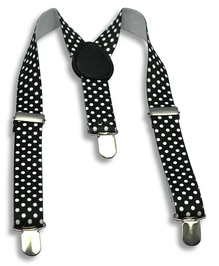 Kid-O-World Polka Dots Print Suspender - Black & White