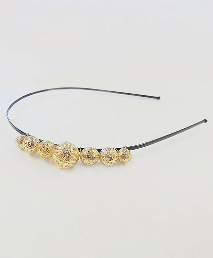 Lime By Manika Beaded Hair Band Golden For Girls 2 10 Years