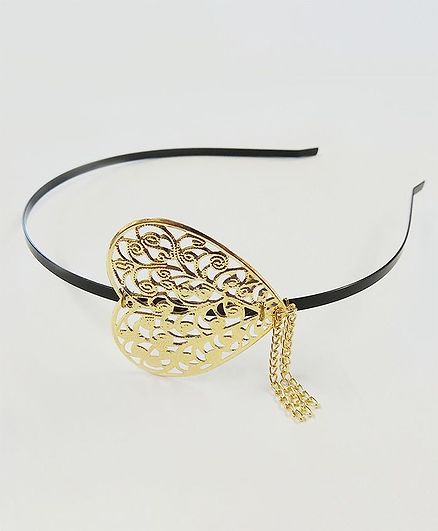 Lime By Manika Heart Embellished Hair Band Golden For Girls 2 10