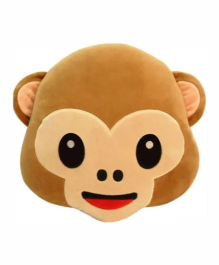 Frantic Monkey Plush Cushion - Brown 