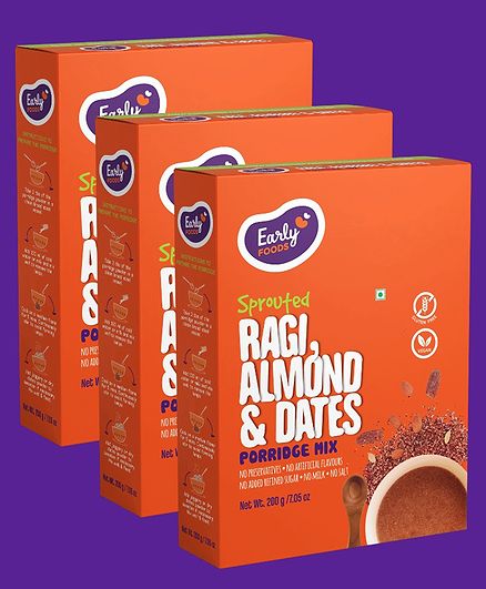 ragi almonds and dates porridge