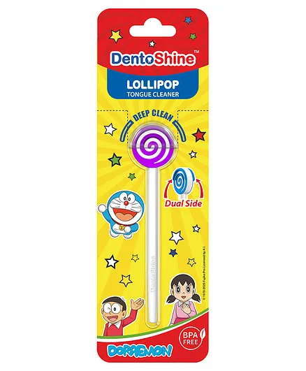 DentoShine Doraemon Lollipop Tongue Cleaner (Color May Vary)