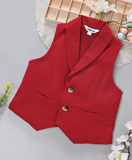 ToffyHouse Party Wear Waistcoat - Red