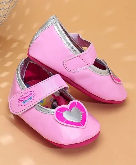 Shimmer & Shine Booties With Heart Patch - Pink