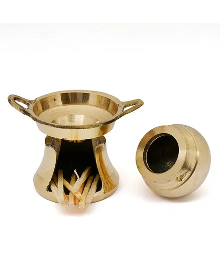 Shripad Steel Home Miniature Brass Traditional Burner - Golden