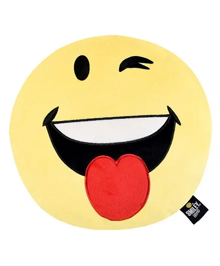 Smiley World Naughty Emoji Plush Cushion Yellow Online In India Buy At Best Price From Firstcry Com