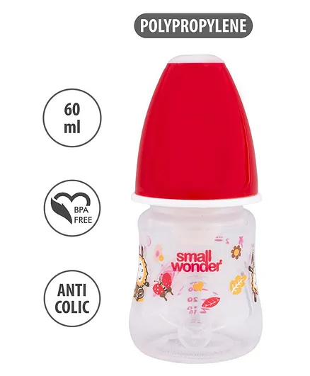 Small Wonder Polypropylene Feeding Bottle Candy Red - 60 ml 