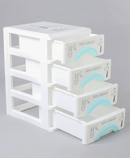 4 Compartment Storage Drawers White Blue Online In India Buy At