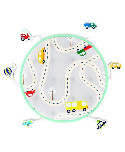 Fancy Fluff Baby Play Mat Travel Theme Grey Online India Buy