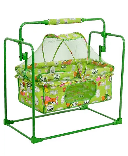 funBaby Cozy Cradle With Mosquito Net - Green