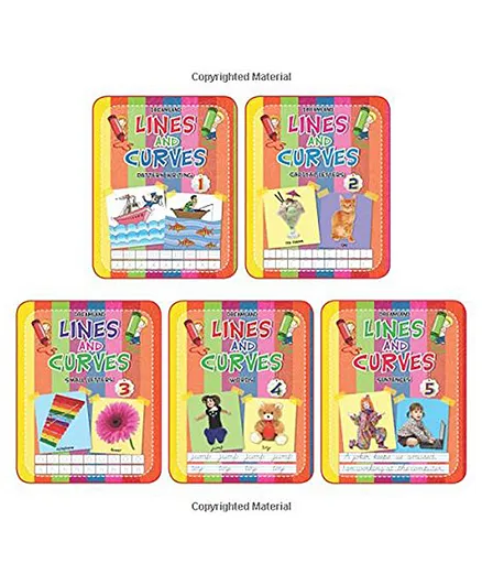 Dreamland Lines and Curves Books Pack for - Pattern Writing, Capital Letters, Small Letters, Words, Sentences