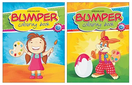 Dreamland Bumper Colouring 2 Books Pack for Kids 2 -6 Years with 192 Big Pictures, Drawing and Painting Book, Book 1 & 2