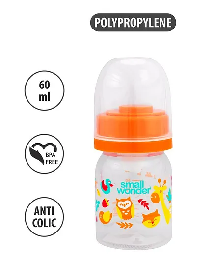 Small Wonder Admire Polypropylene Feeding Bottle Orange - 60 ml