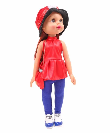 Speedage Alia Doll With Cap And Sling Bag (Colours & Style May Vary) - Height 43 cm
