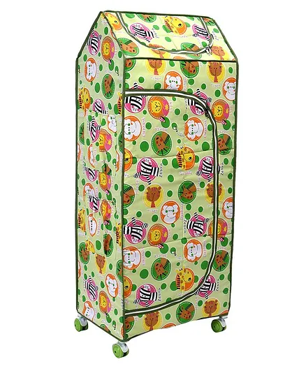 Mothertouch Dx Storage Unit With Wheels Animal Print - Green