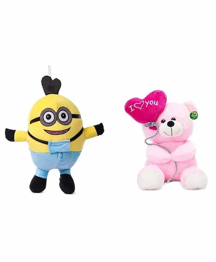 Deals India Minion & Teddy Bear Soft Toy Pack of 2 - Multicolour
