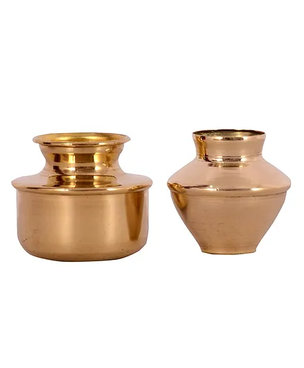 Desi Toys Brass Pretend Playset Handa Kalshi Set of 2 - Golden